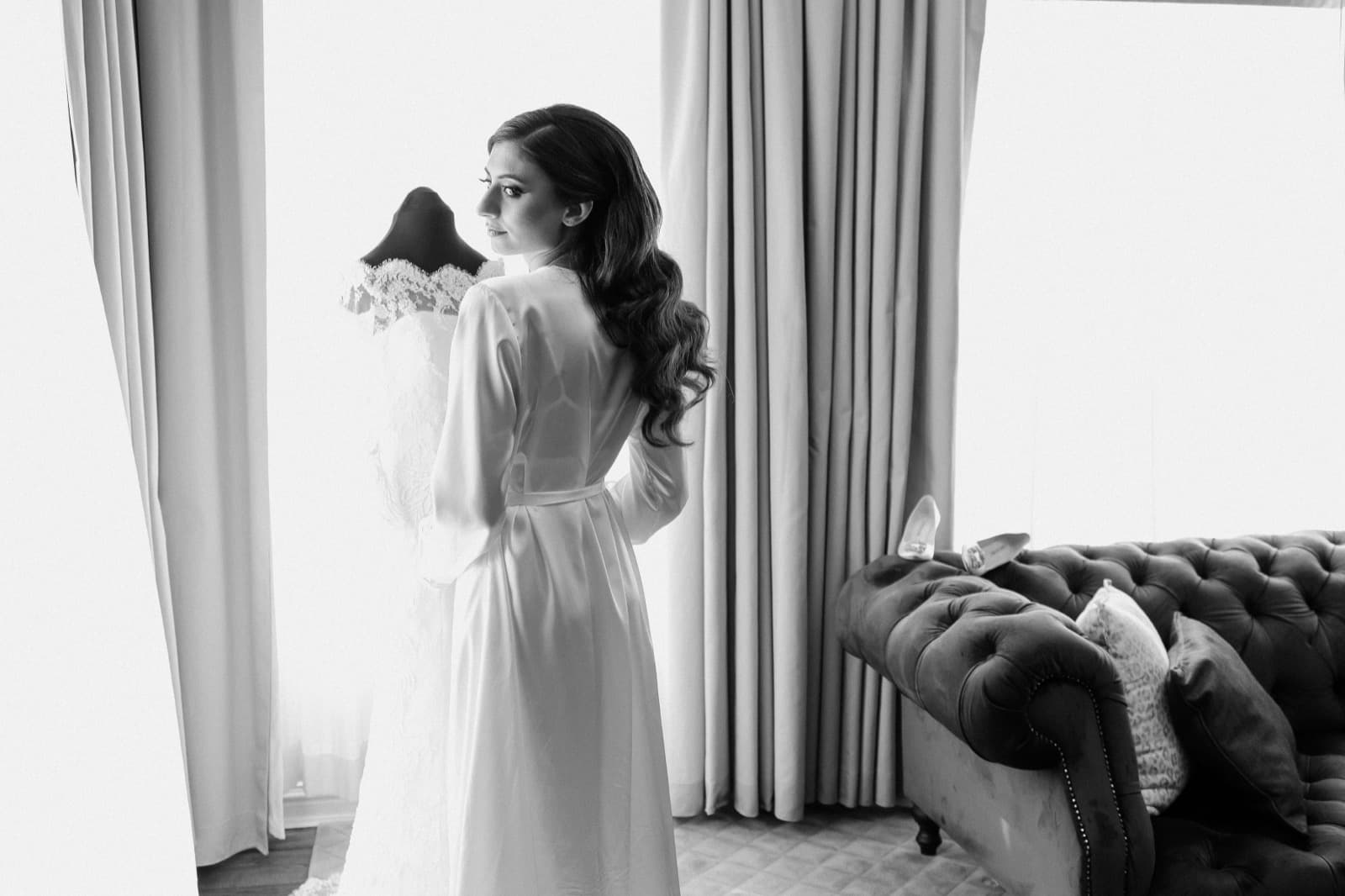 Wedding couple sunset portrait, destination wedding filmmaker